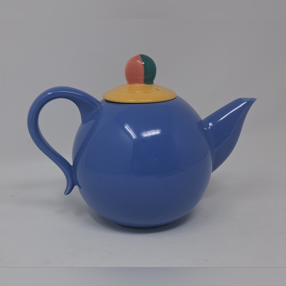 Lindt Stymeist Teapot Kitchen Coffee Colorways Blue Oval Japan Vintage 80s 90s - Picture 6 of 9